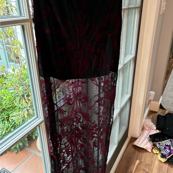 Dolls Kill Black & Burgundy Vampire Maxi Skirt Costume - Picture 6 of 10